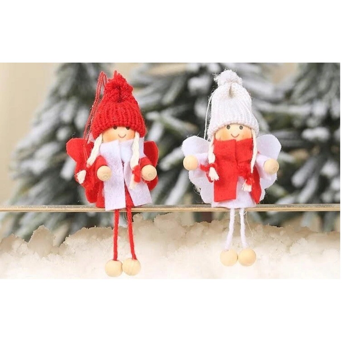Bombki Na Choinkę Laleczka Pacynka Zawieszka 2Szt