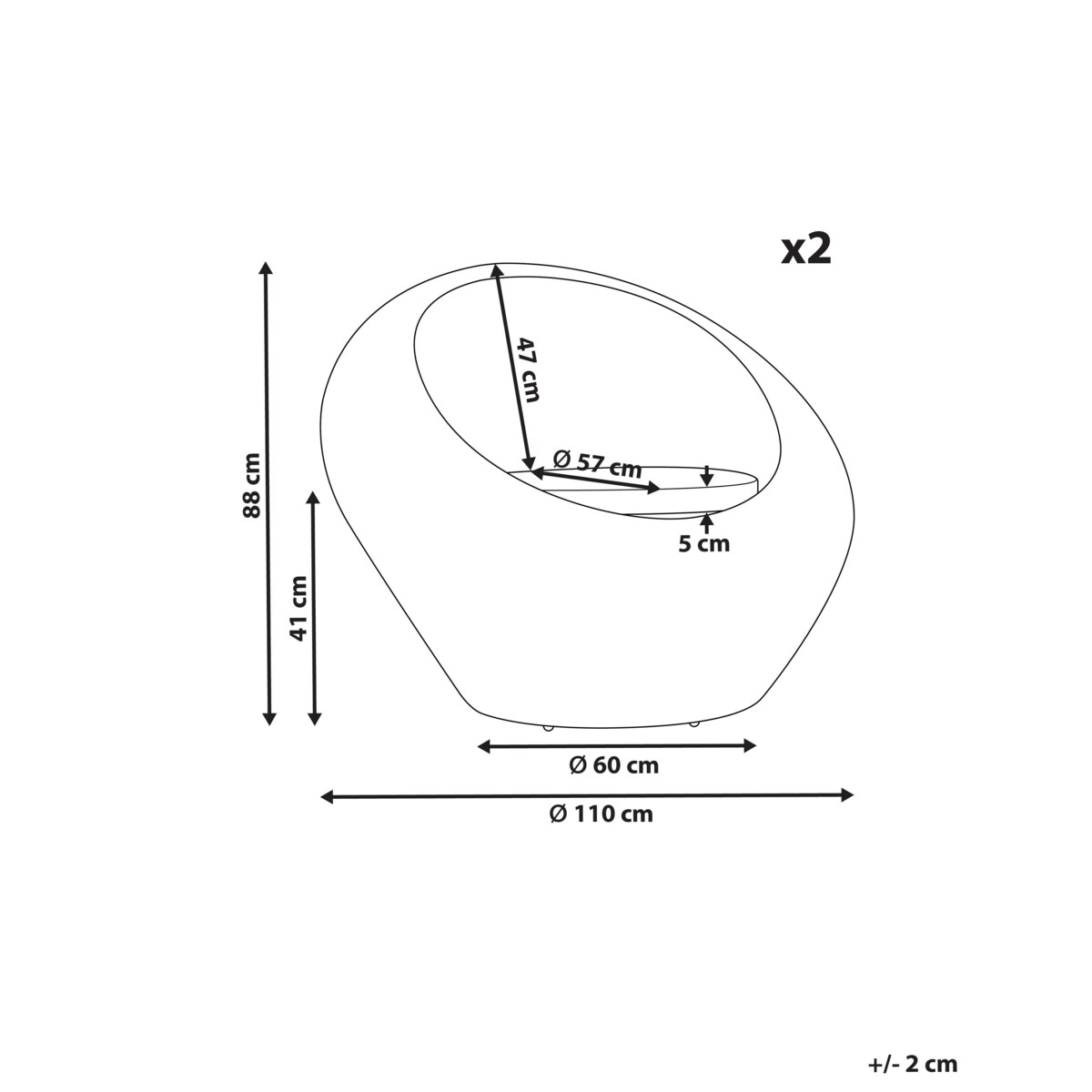 Krzesło ogrodowe Zestaw 2 Rattan Naturalny MAIORI