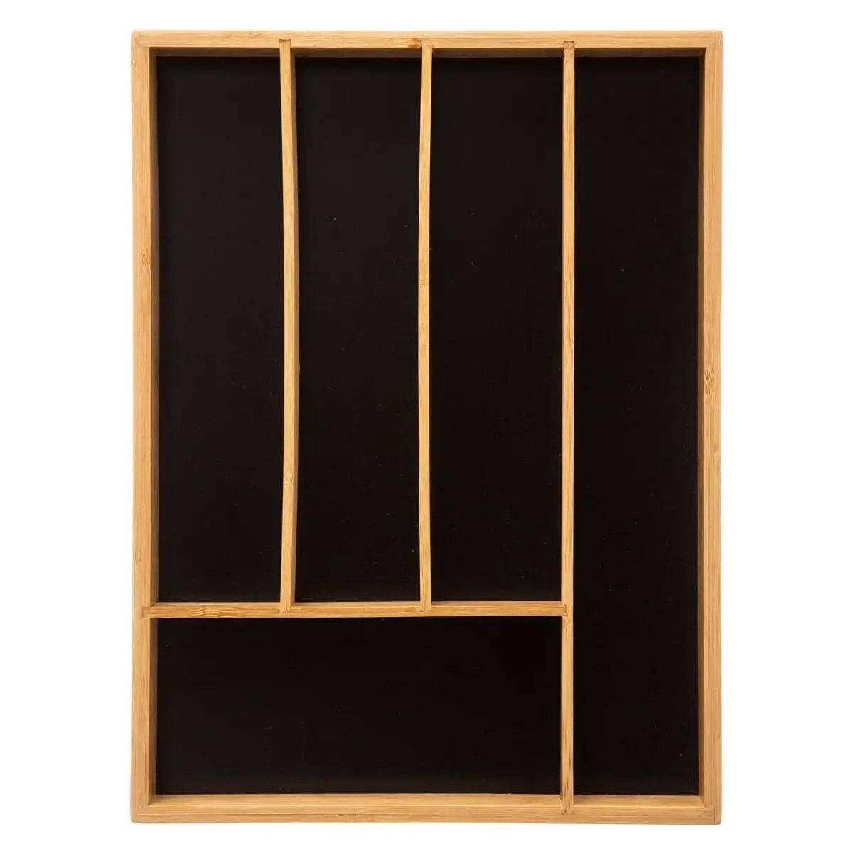 Organizer na sztućce, 5 przegródek, wkład bambusowy