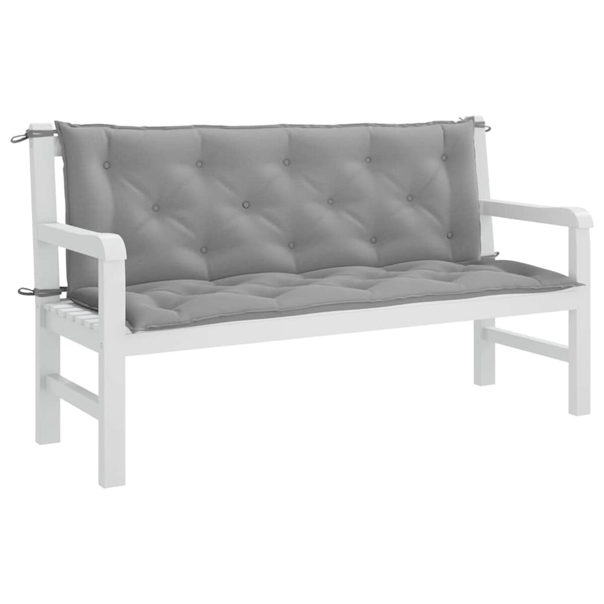 vidaXL Poduszka na ławkę ogrodową, szara, 150x(50+50)x7 cm