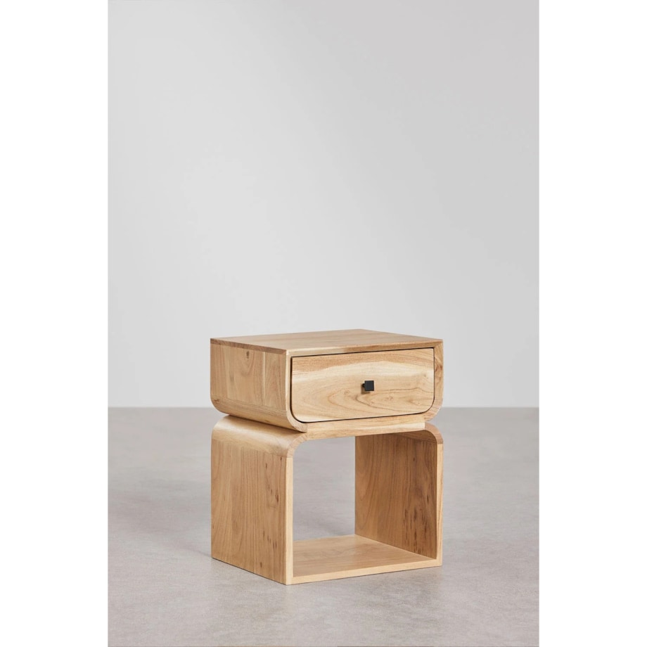 Szafka stolik nocny drewno mango, naturalny, Ferni, 40x35 cm