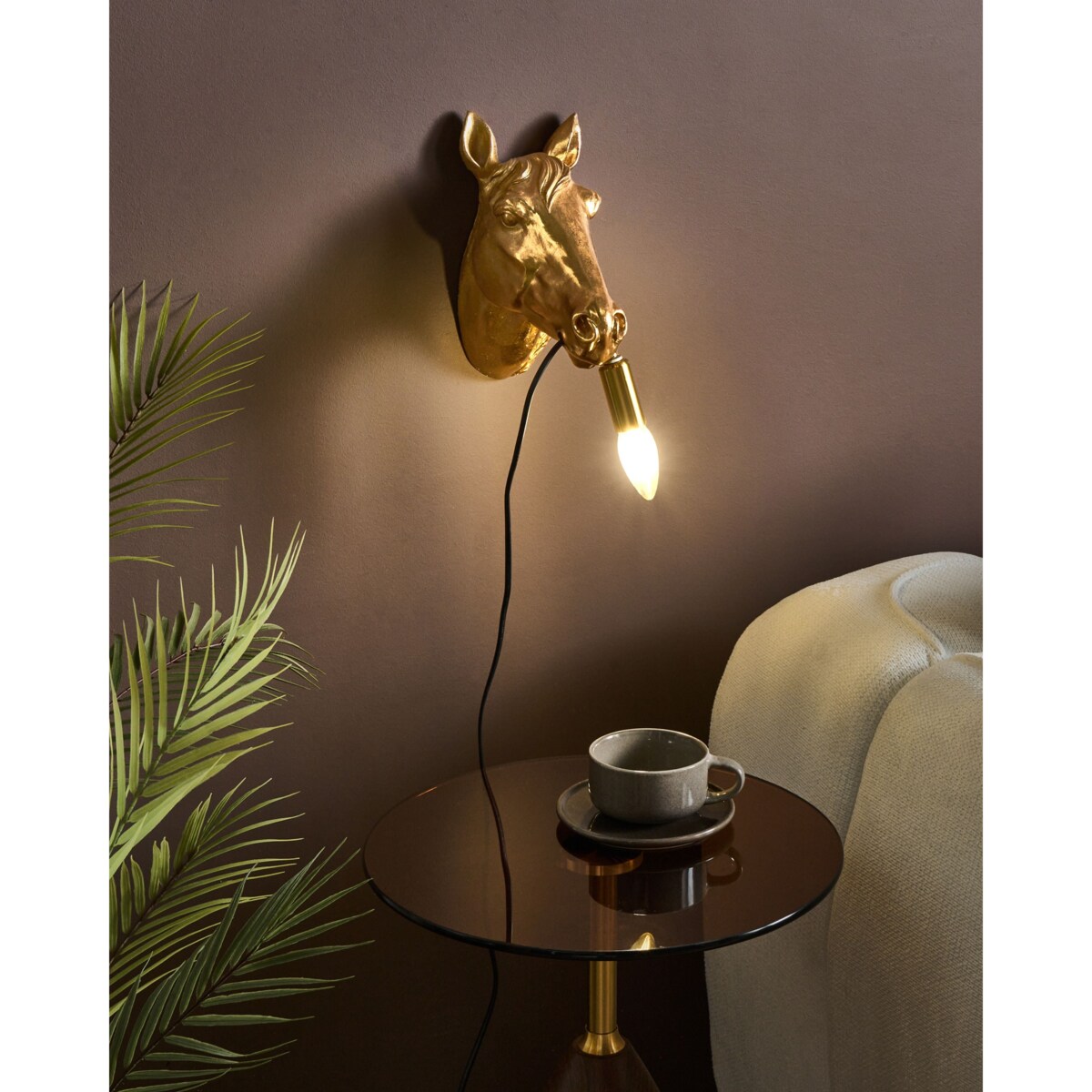 Koń Lampa ścienna PHILIPPE Złoty