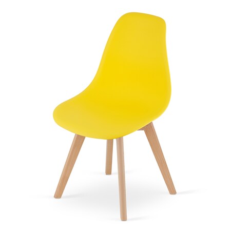 Krzesło do jadalni Kito Żółte, Nogi Naturalne 4 szt.