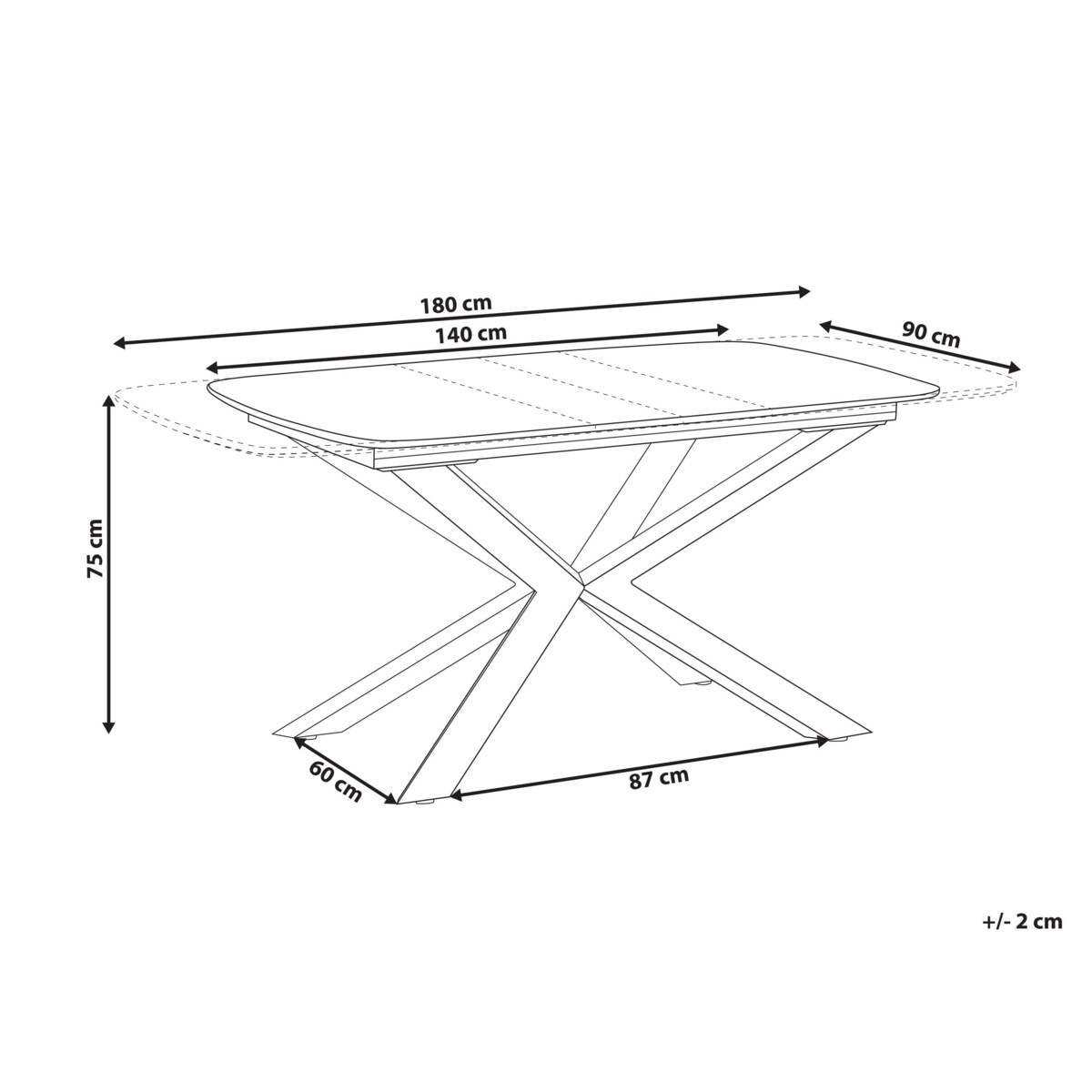 Stół do jadalni rozkładany GAIRDNER Brązowy 140/180 cm 90 cm