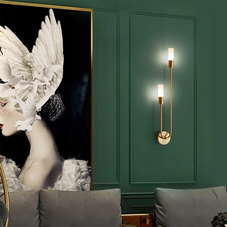 Lampa Ścienna Kinkiet Złoty Nowoczesny Gold Shiny