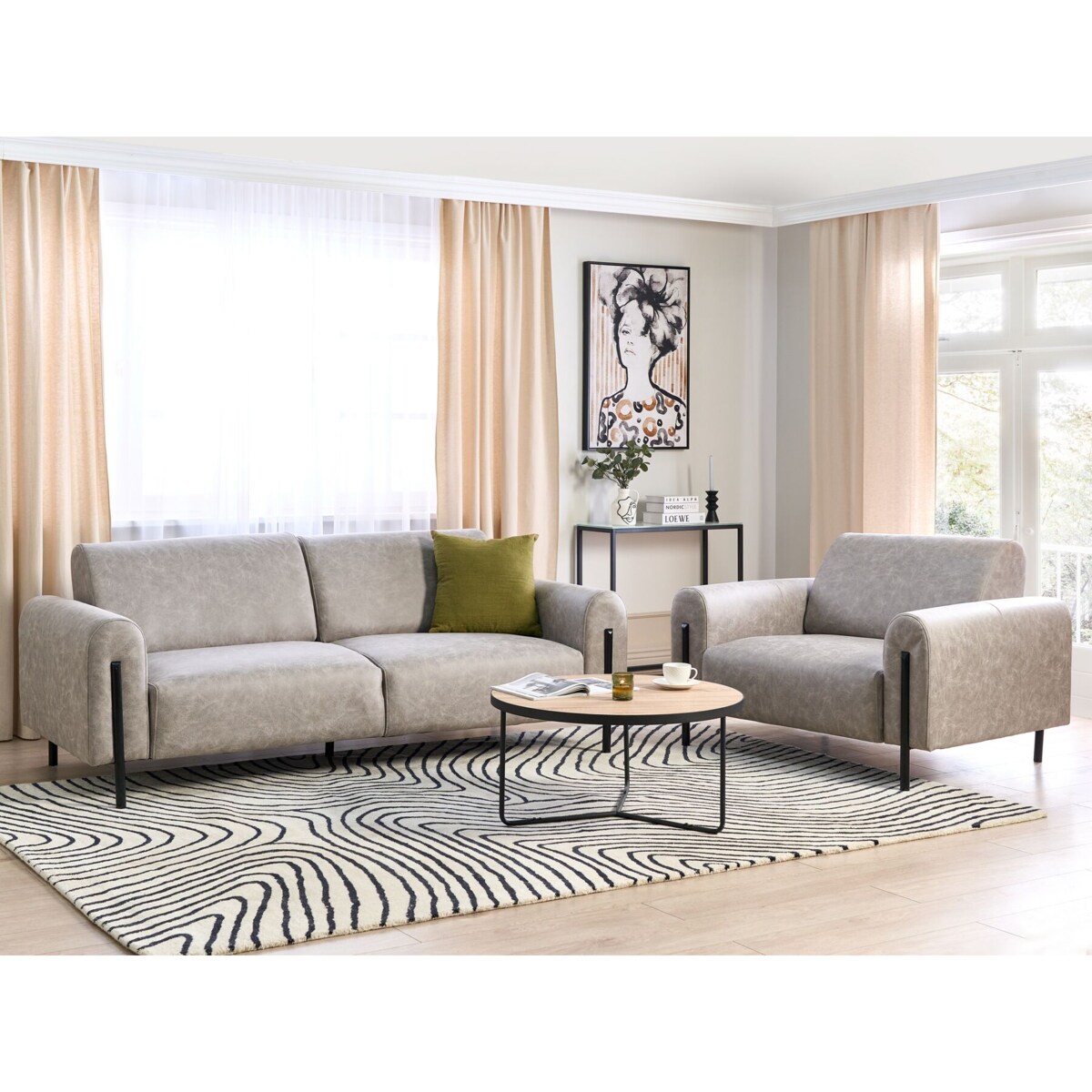 Komplet wypoczynkowy 4-osobowy szary ASKIM