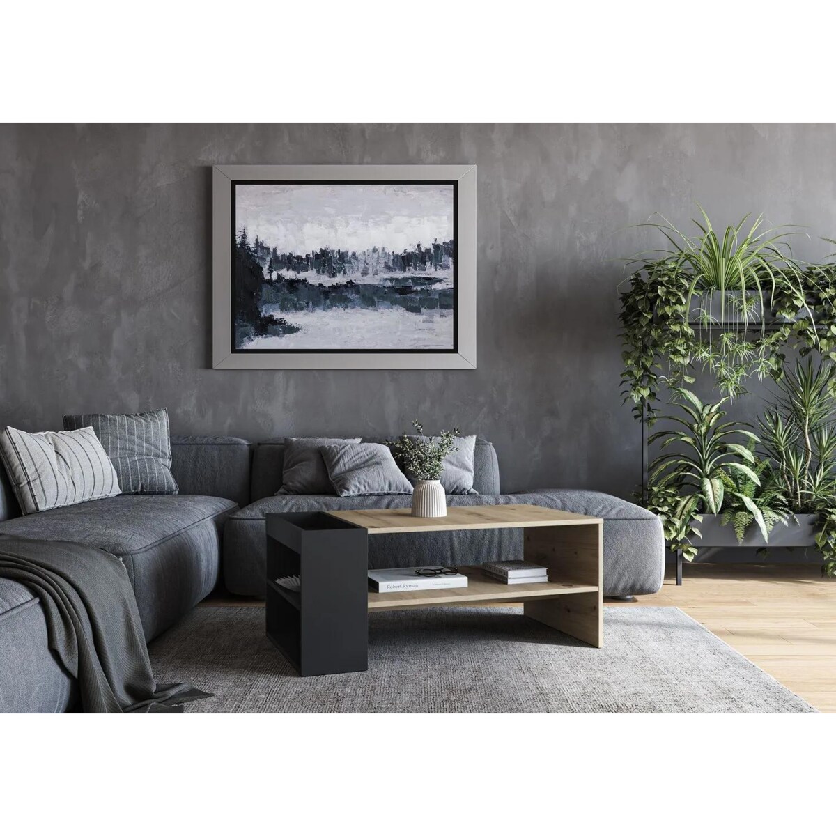 Ława MURCIA 100x55cm dąb artisan/czarna