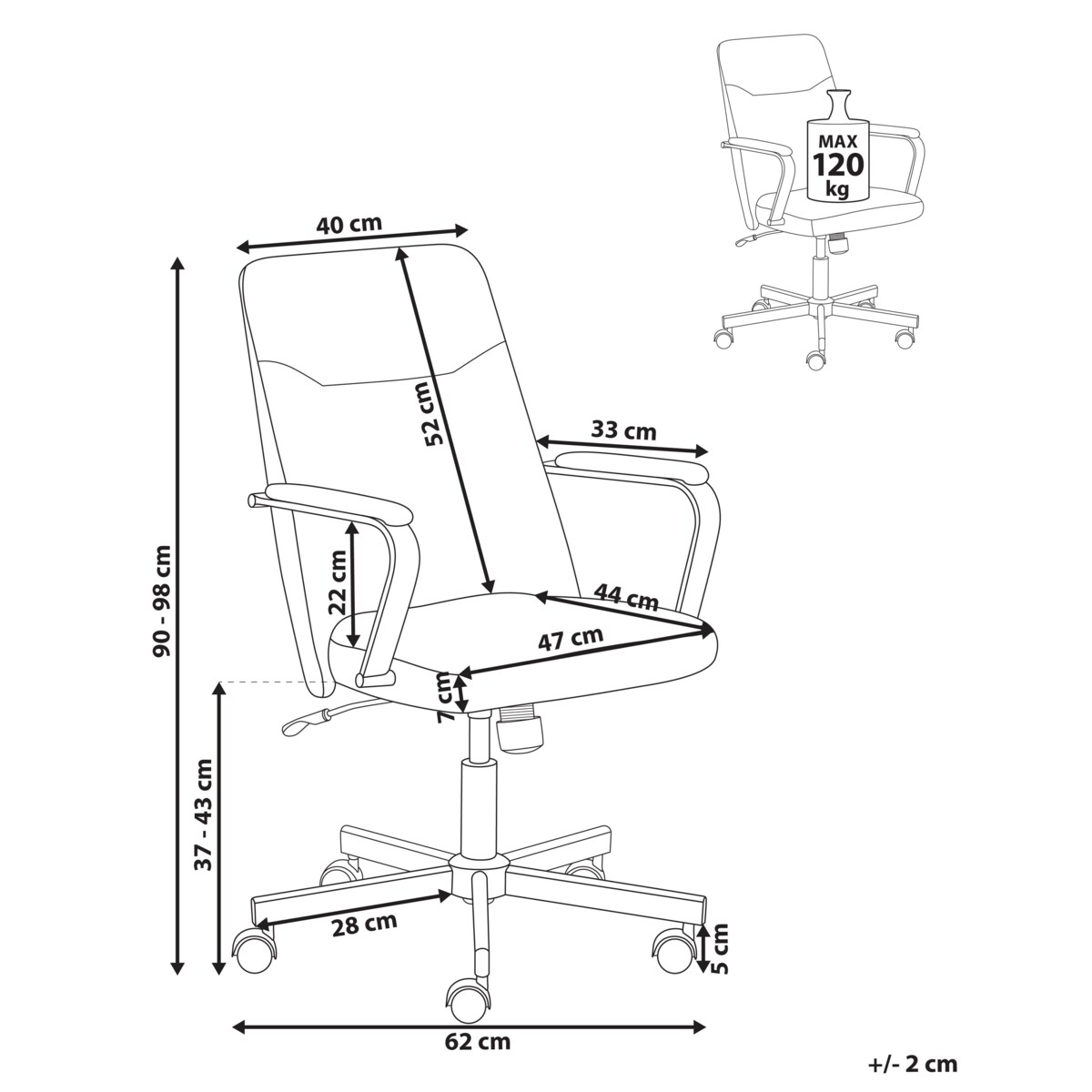Krzesło biurowe Obrotowy CAROGA Jasnobrązowy