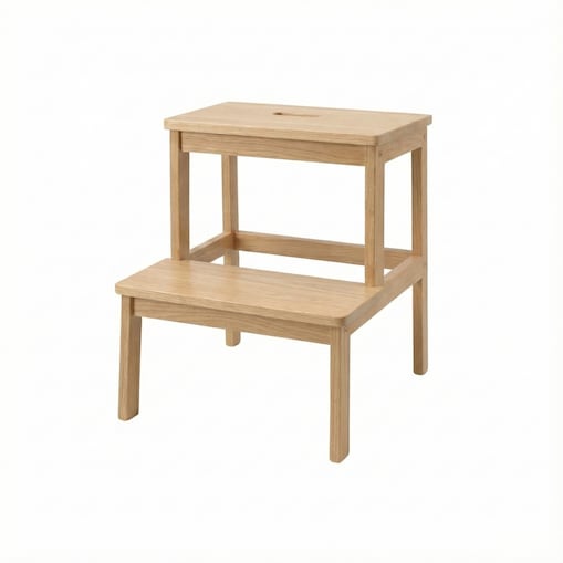 Bambusowy taboret ze schodkiem KROK, wys. 46 cm