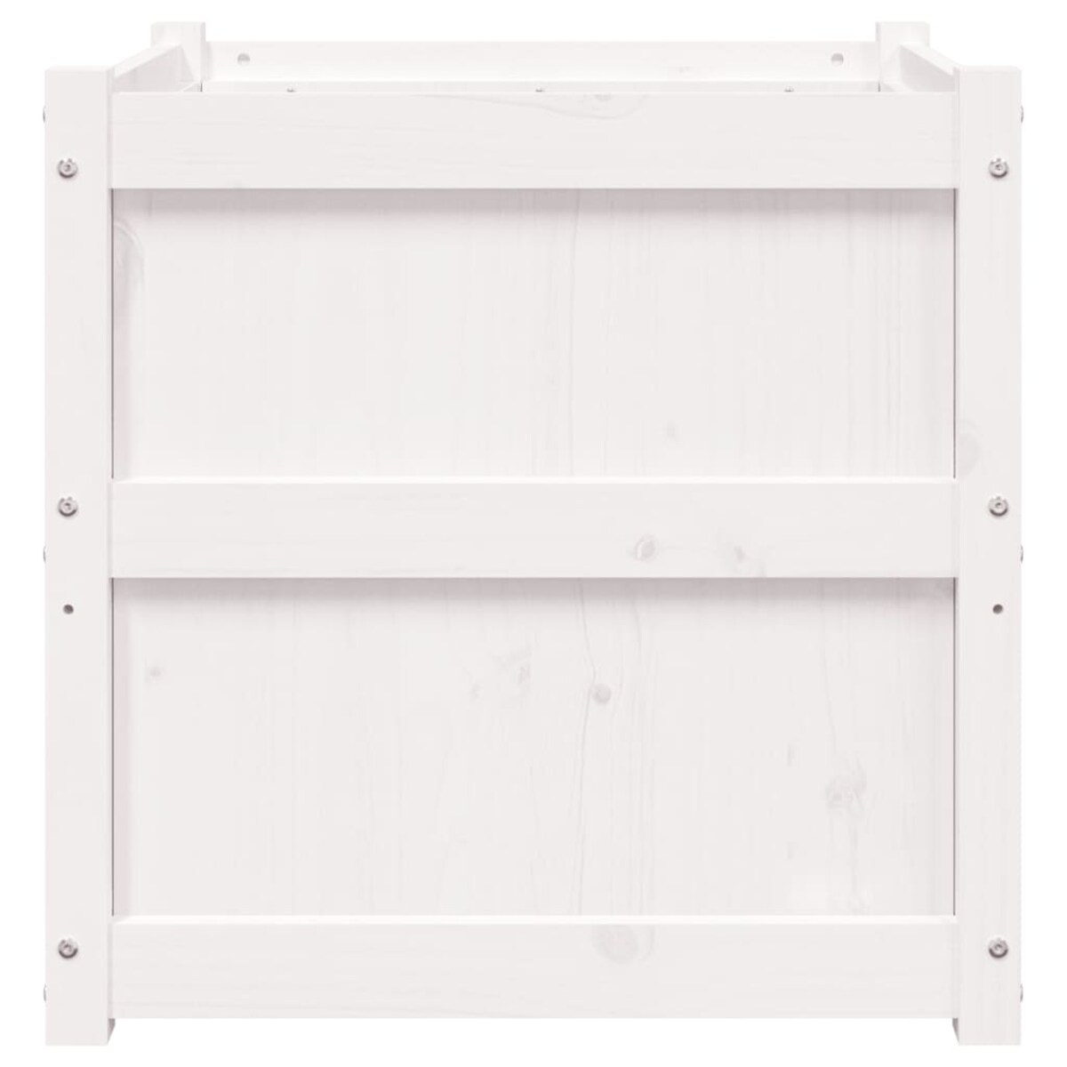 vidaXL Donica ogrodowa, biała, 60x60x60 cm, lite drewno sosnowe