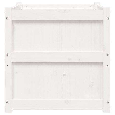 vidaXL Donica ogrodowa, biała, 60x60x60 cm, lite drewno sosnowe