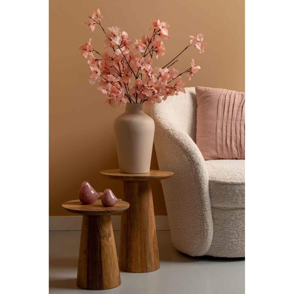 Stolik kawowy drewniany FORCE, Ø 35,5 cm