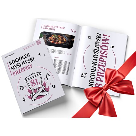 Garnek emaliowany kociołek żeliwny Berdsen BD-481 emaliowany 8L na ognisko grill +przepisy