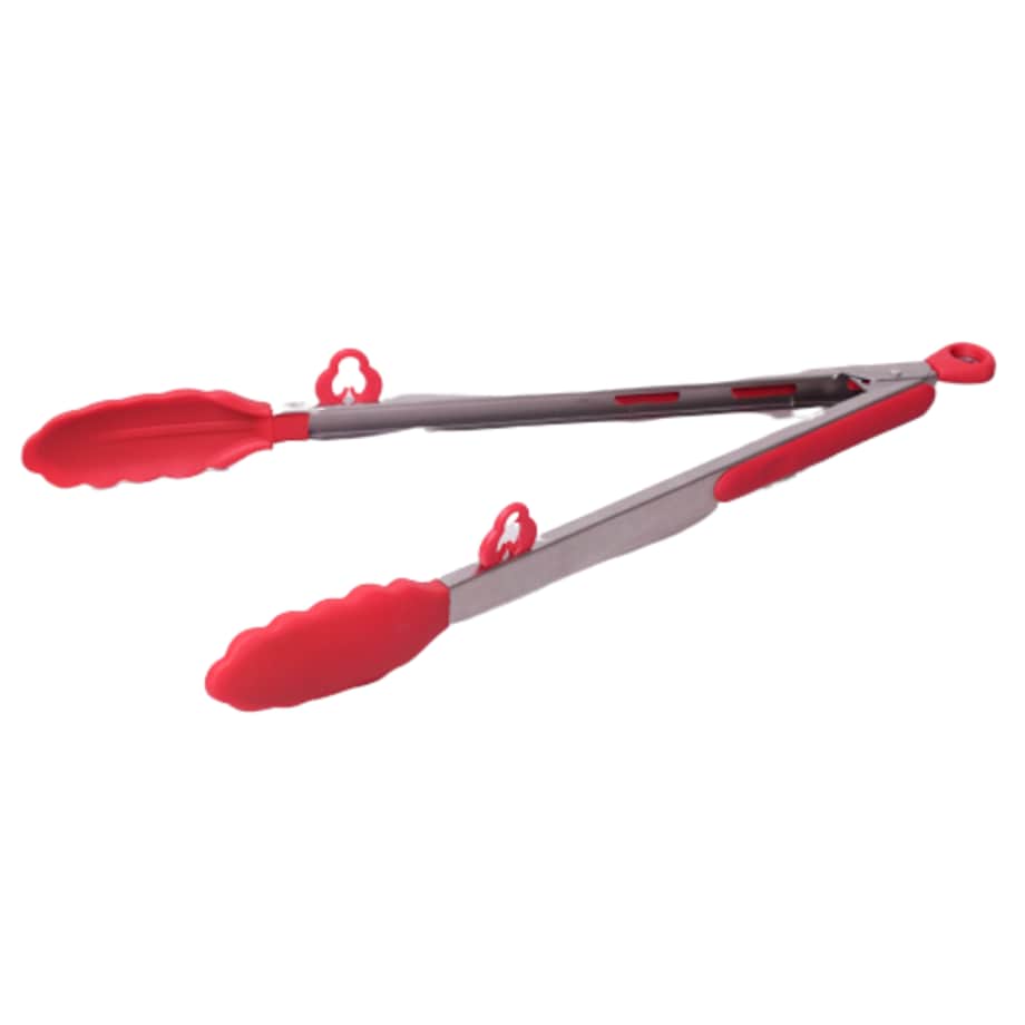 Szczypce silikonowe do sałatek mięsa z blokadą i nóżkami 35.5cm 4 kolory KAMILLE