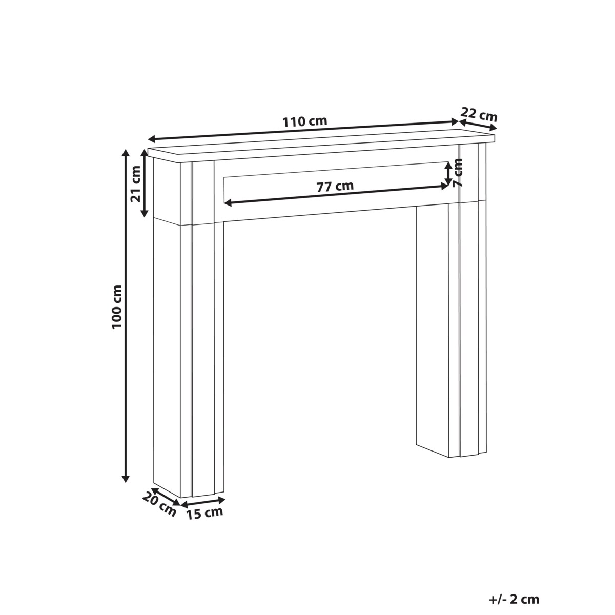 Portal kominkowy BAUDIN Biały
