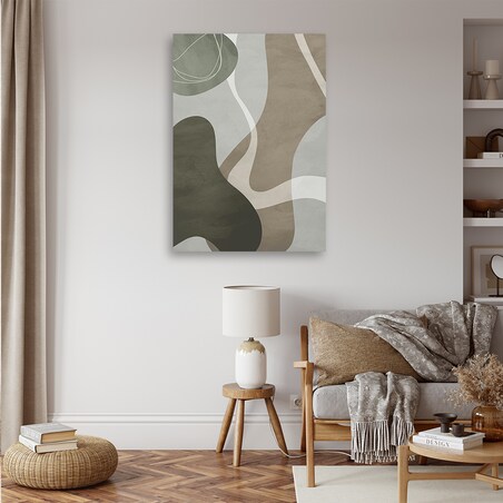 Obraz na płótnie, Szare kształty boho