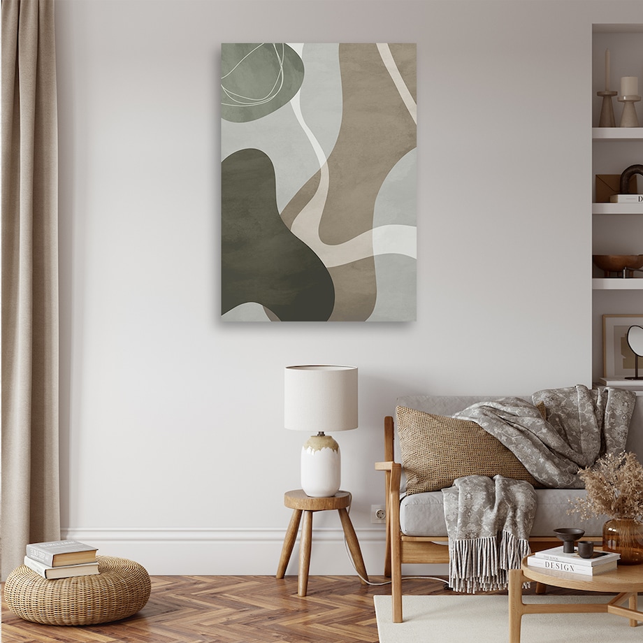 Obraz na płótnie, Szare kształty boho