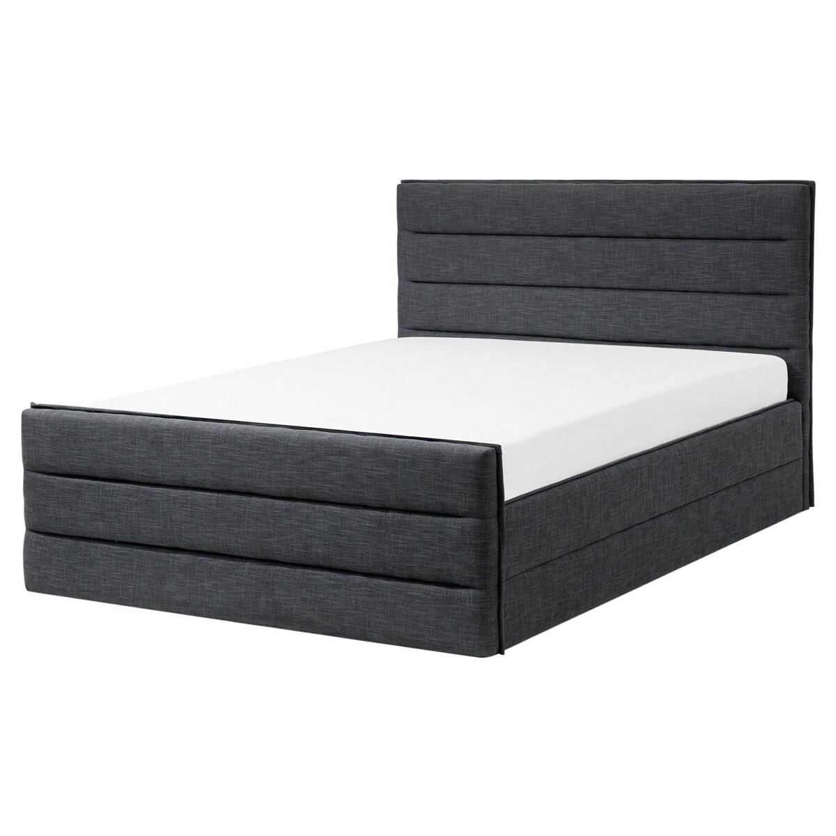 Łóżko tapicerowane 160 x 200 cm ciemnoszare VALBONNE