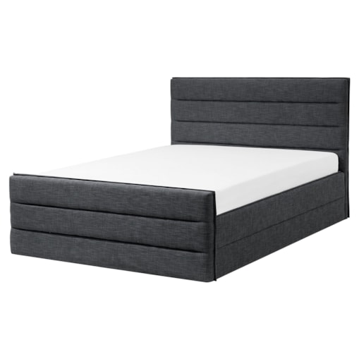 Łóżko tapicerowane 160 x 200 cm ciemnoszare VALBONNE