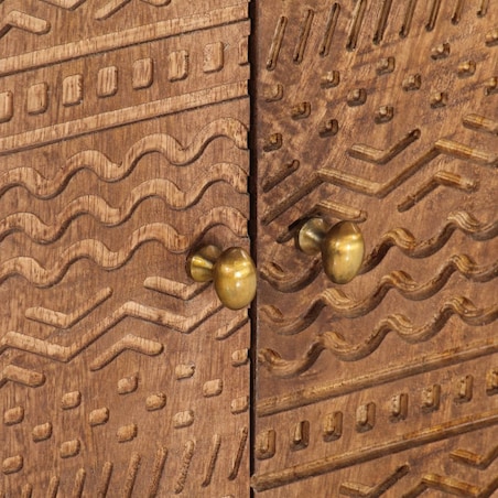 vidaXL Szafka pod TV, 110x30x40 cm, lite drewno mango i żelazo