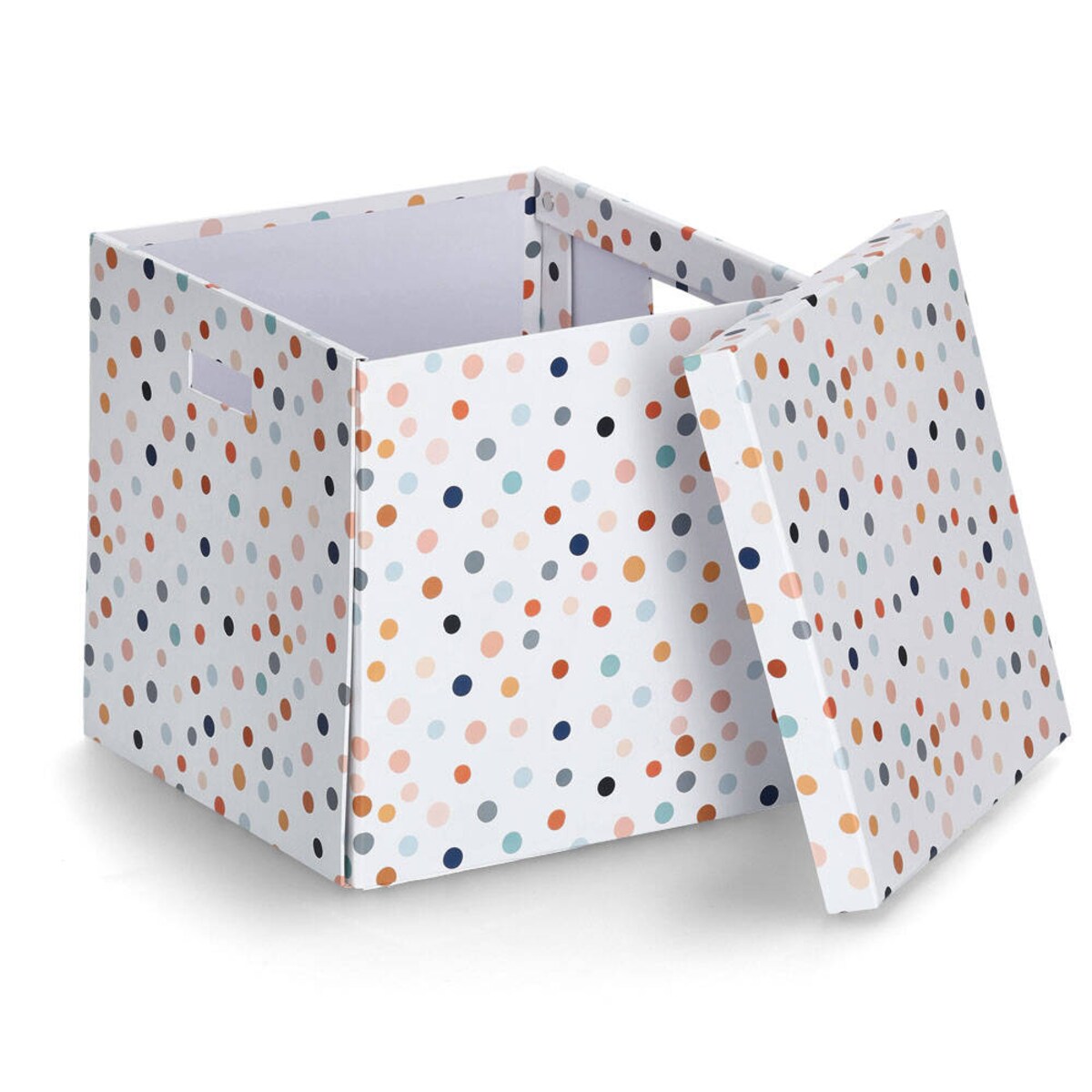 Kartonowe pudełko z pokrywą DOTS, 33,5 x 33 x 32 cm