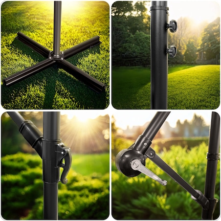 Parasol ogrodowy z wysięgnikiem pokrowiec 6 segmentów ø 350cm Plonos