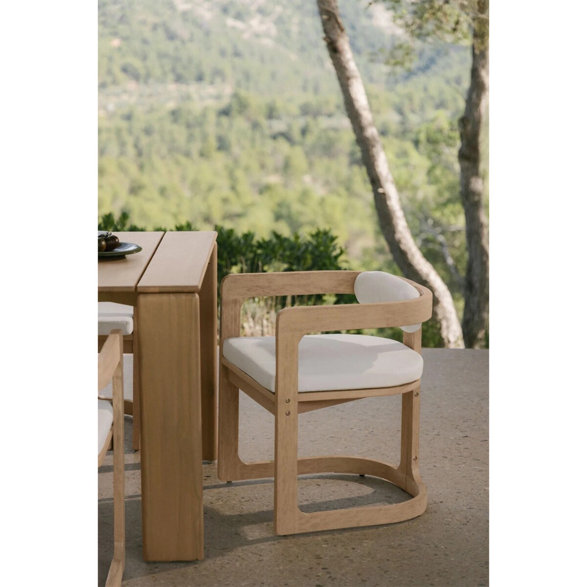 Krzesło ogrodowe z drewna eukaliptusowego Selira, bielone