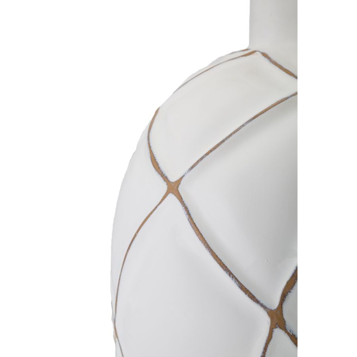Lampa stołowa Lines, kolor bielony i brązowy, żywica syntetyczna i żelazo, 35 x 35 x 60 cm, 1 x E27, max. 40 W, do salonu i sypialni, Mauro Ferretti