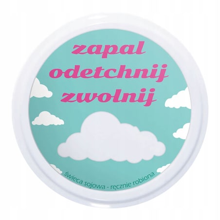 Naturalna ręcznie robiona świeca sojowa zapachowa w szkle ZAPAL ODETCHNIJ ZWOLNIJ 25h palenia 150ml - prezent upominek dla kobiety mamy dziewczyny żony babci niej