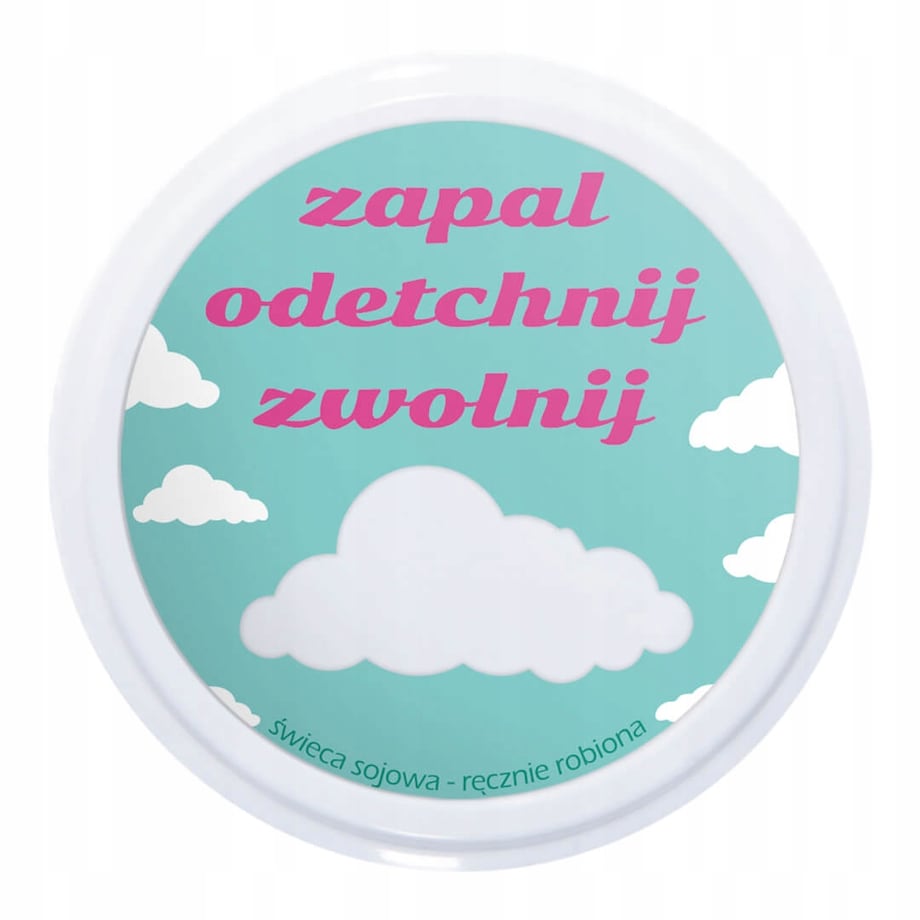 Naturalna ręcznie robiona świeca sojowa zapachowa w szkle ZAPAL ODETCHNIJ ZWOLNIJ 25h palenia 150ml - prezent upominek dla kobiety mamy dziewczyny żony babci niej