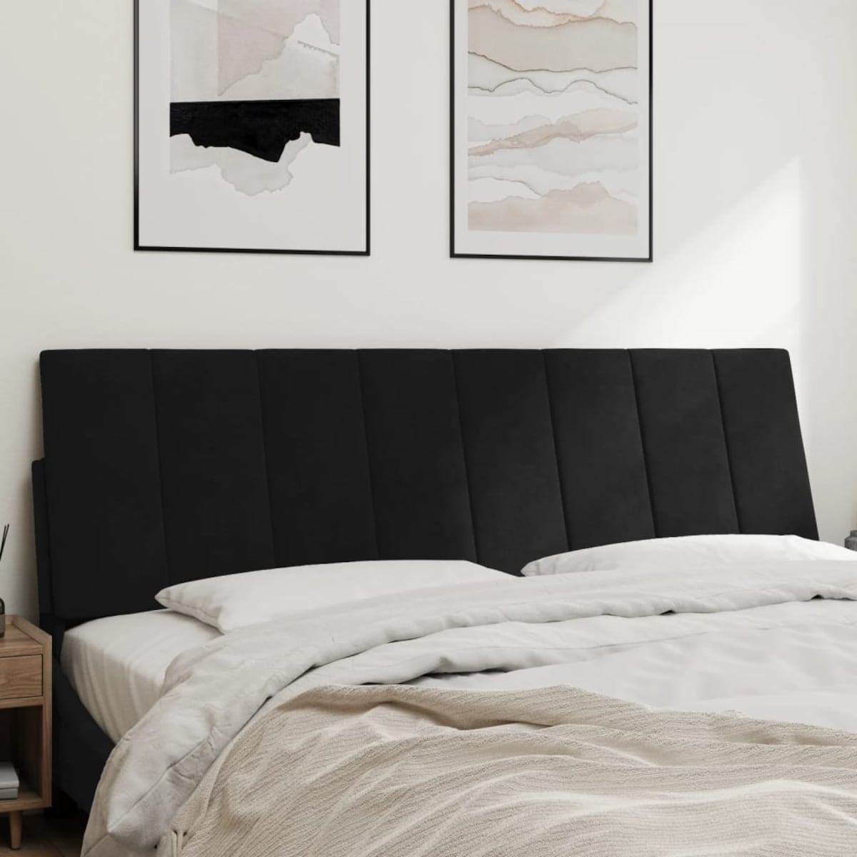 vidaXL Poduszka na wezgłowie, Hanko, czarna, 160 cm, aksamitna