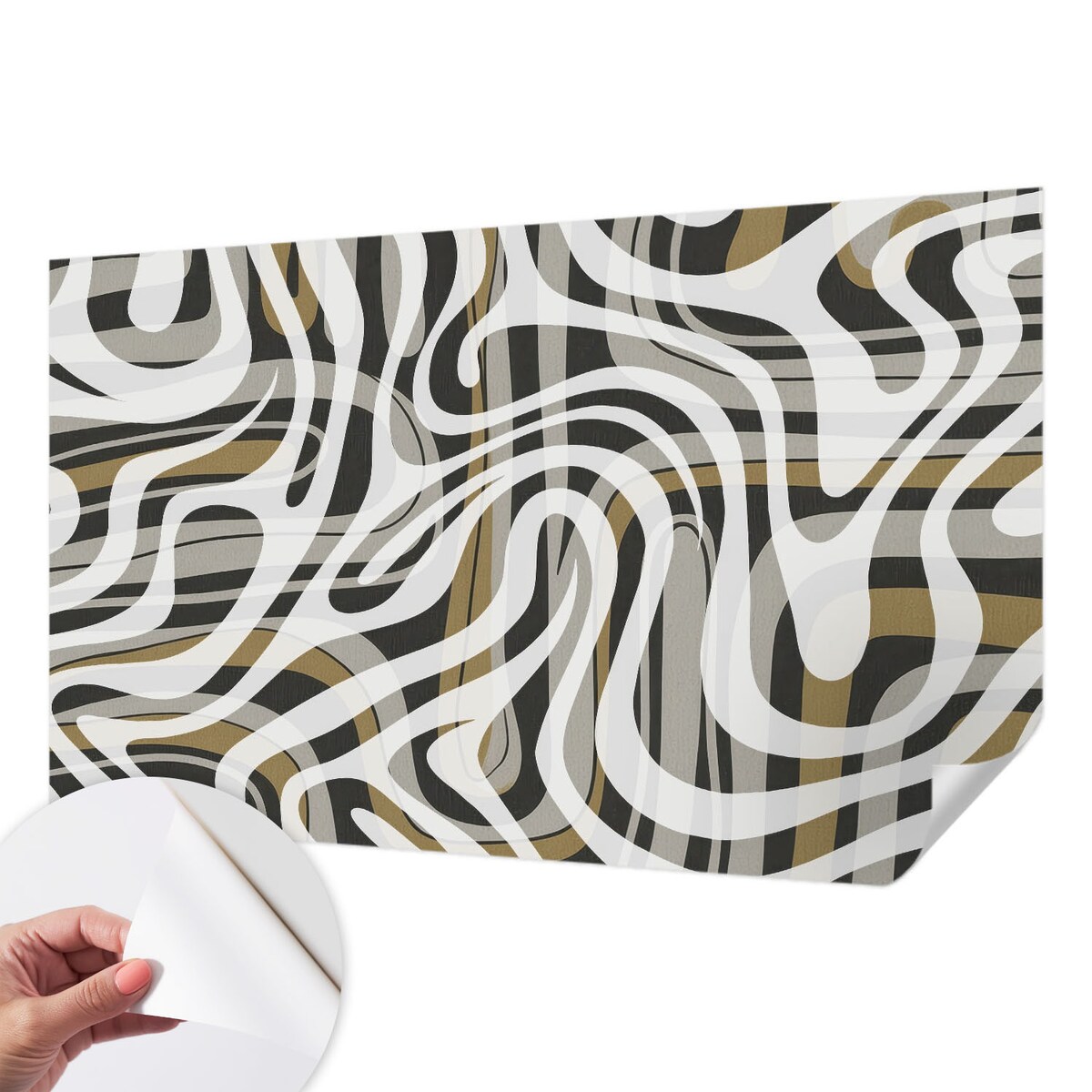 Fototapeta samoprzylepna 416x254 cm - Abstrakcyjne linie, tapeta ścienna biała