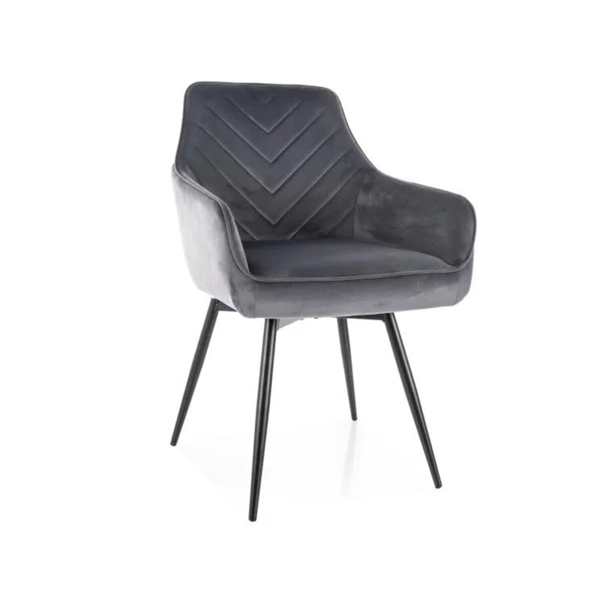 Krzesło tapicerowane SERVIO VELVET szare obracane