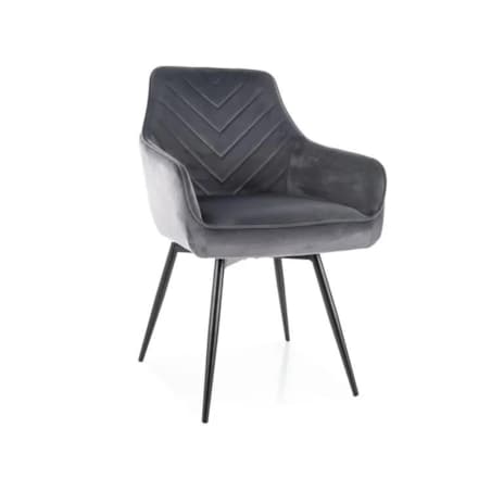 Krzesło tapicerowane SERVIO VELVET szare obracane