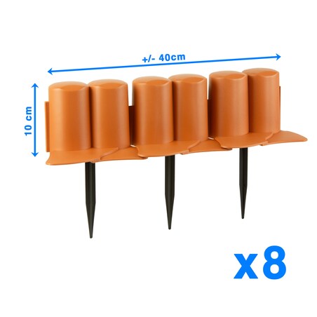 Płotek Ogrodowy 3,02 M Obrzeże Trawnikowe Palisada Terakota