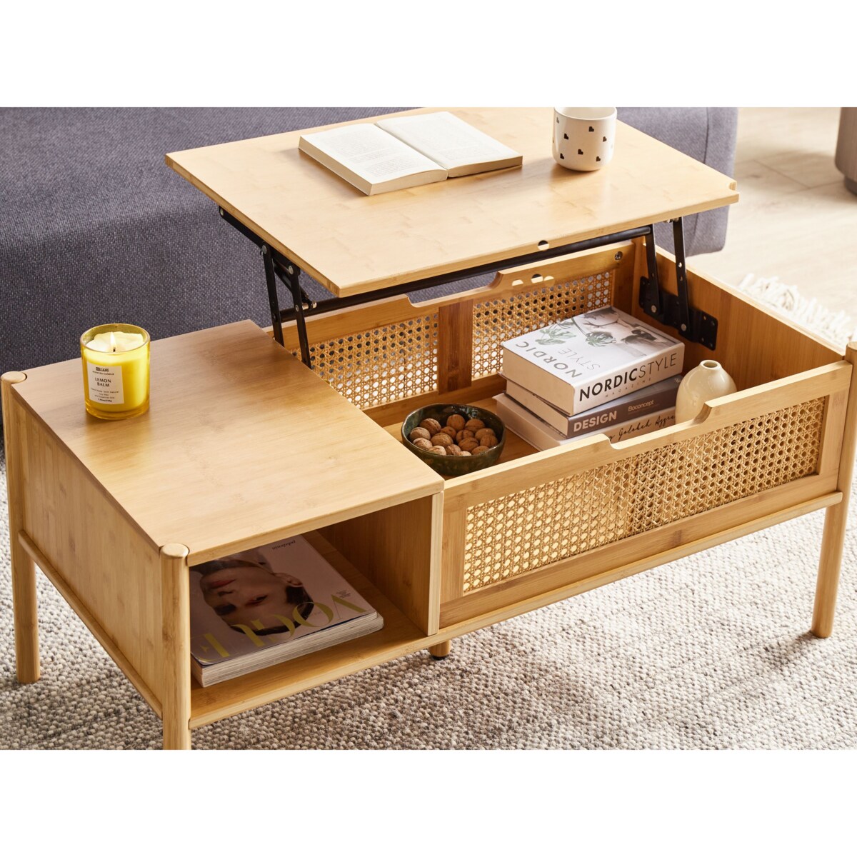 Stolik kawowy SURREY Drewno bambusowe Naturalny