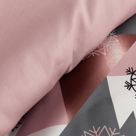 Komplet pościeli świątecznej z mikrowłókna 160x200 cm jasnopomarańczowy