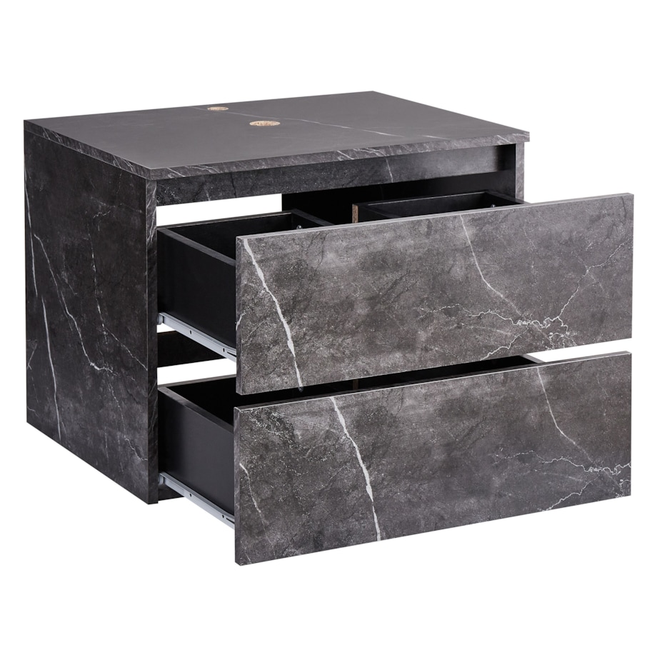 Wisząca szafka pod umywalkę SERRA 60 cm Czarny marmur