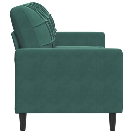 vidaXL Sofa 3-osobowa, ciemnozielony, 180 cm, obita aksamitem