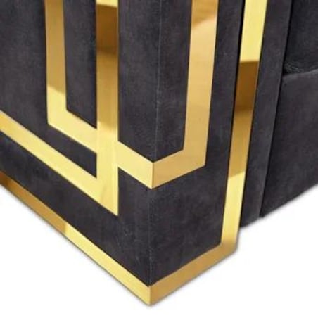 Kanapa Sofa Glamour Jednoosobowa Do Salonu Czarna Złota PALLAZO 1S