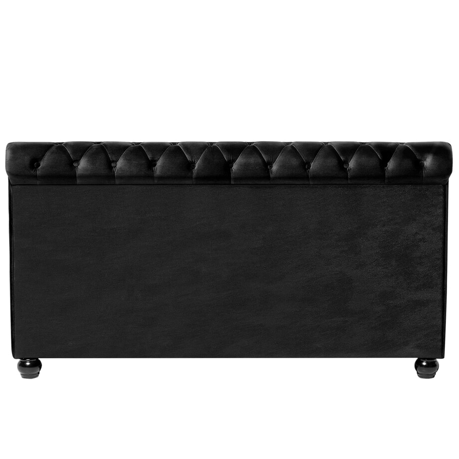 Łóżko welurowe 180 x 200 cm czarne AVALLON