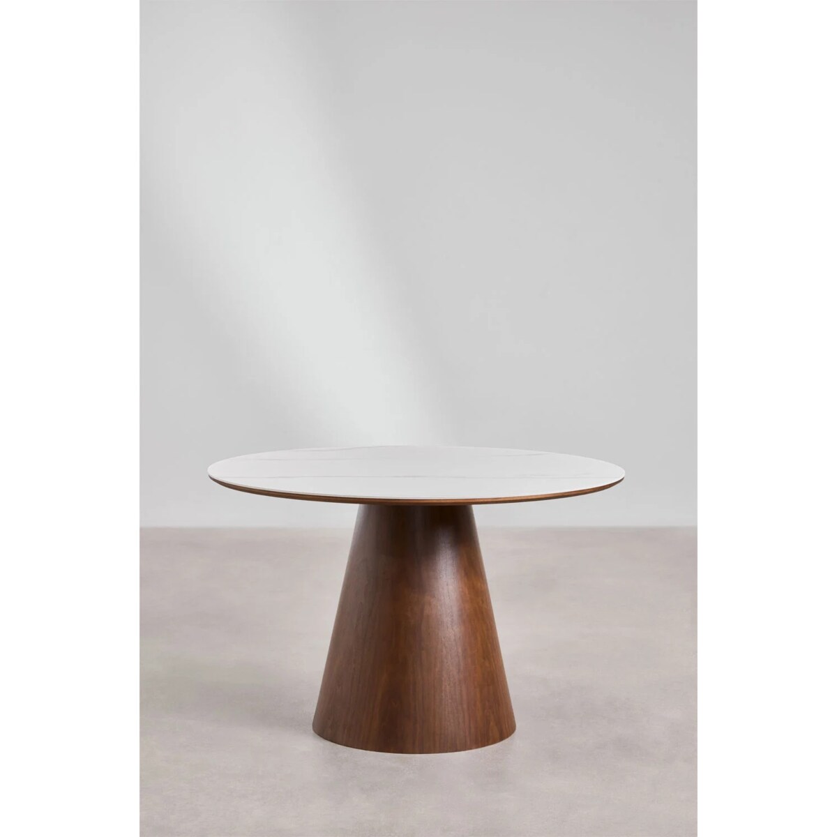 Stół jadalniany z ceramicznym blatem Ø120 cm Aura orzechowy