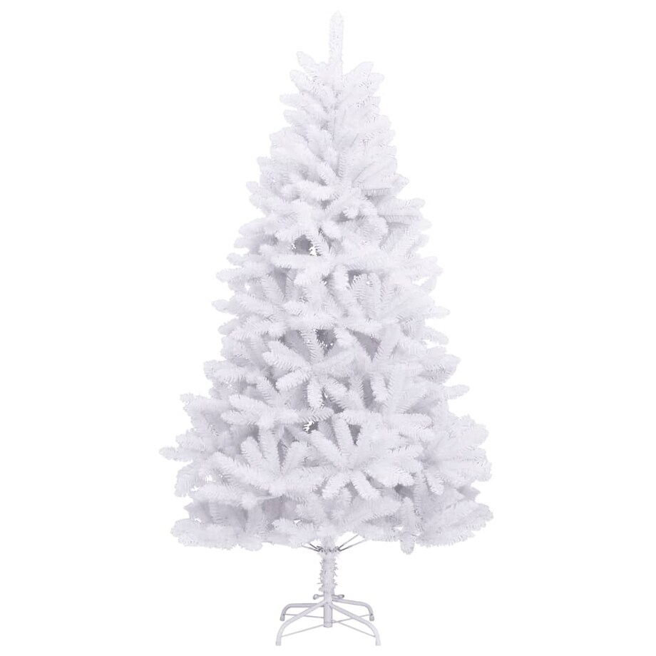 vidaXL Sztuczna choinka z zawiasami i stojakiem, biała, 270 cm