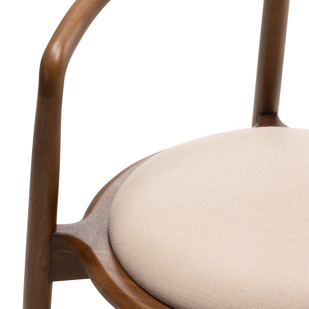 Krzesło drewniane CHARLOTTA 80x60x57 cm orzech-beż zaokrąglone