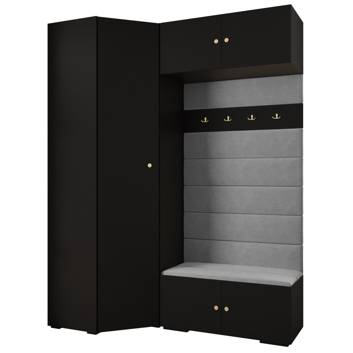 Garderoba do przedpokoju INOVA 2 Z21 czarny+złoty+manila16