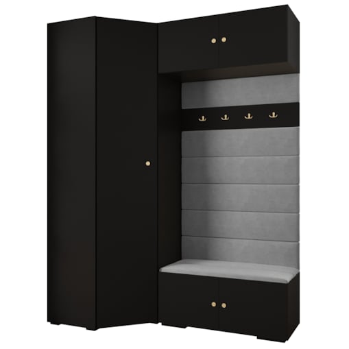 Garderoba do przedpokoju INOVA 2 Z21 czarny+złoty+manila16