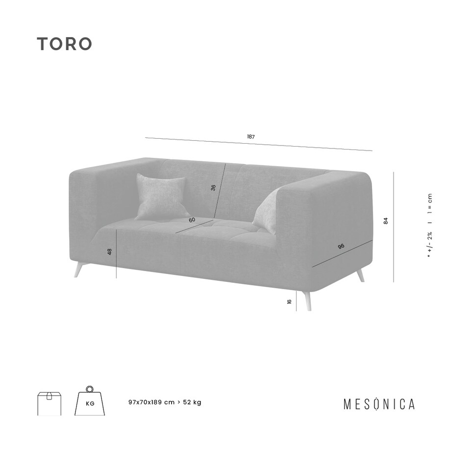 Sofa 2-osobowa Toro - jasnobeżowa