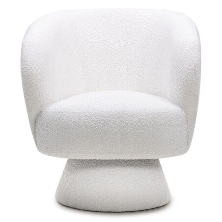 Fotel obrotowy 80x72x70 cm bouclé Nalf - III biały
