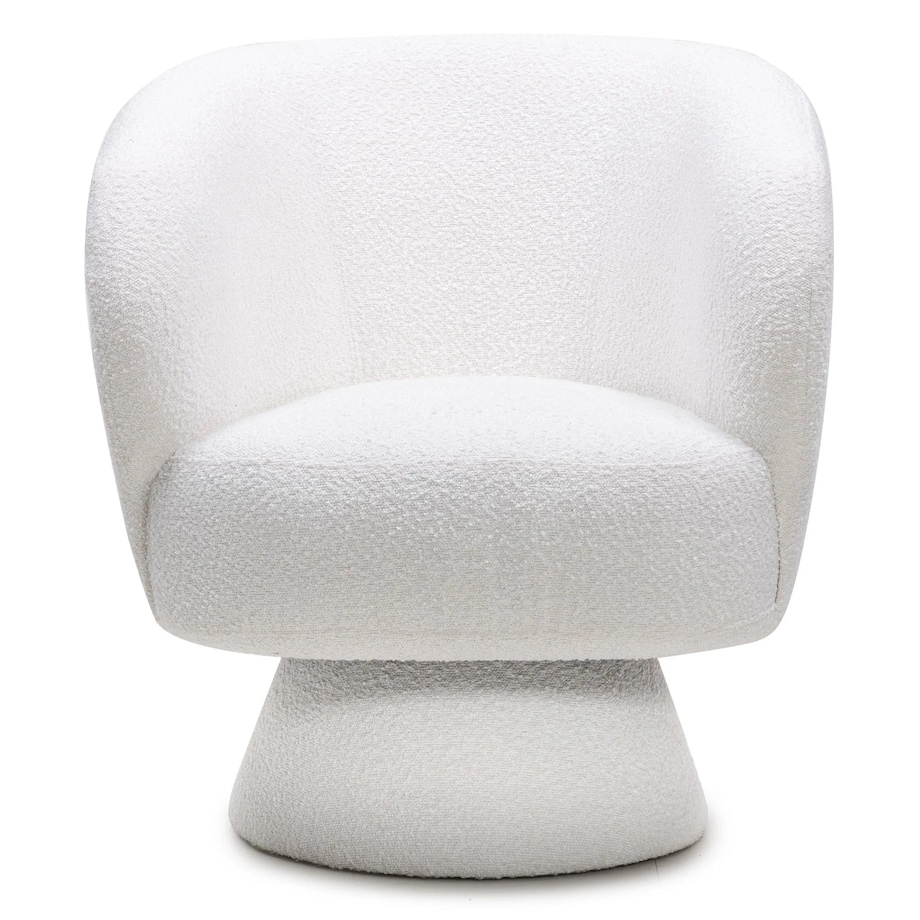 Fotel obrotowy 80x72x70 cm bouclé Nalf - III biały