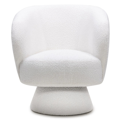 Fotel obrotowy 80x72x70 cm bouclé Nalf - III biały